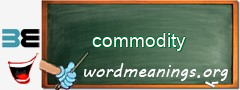 WordMeaning blackboard for commodity